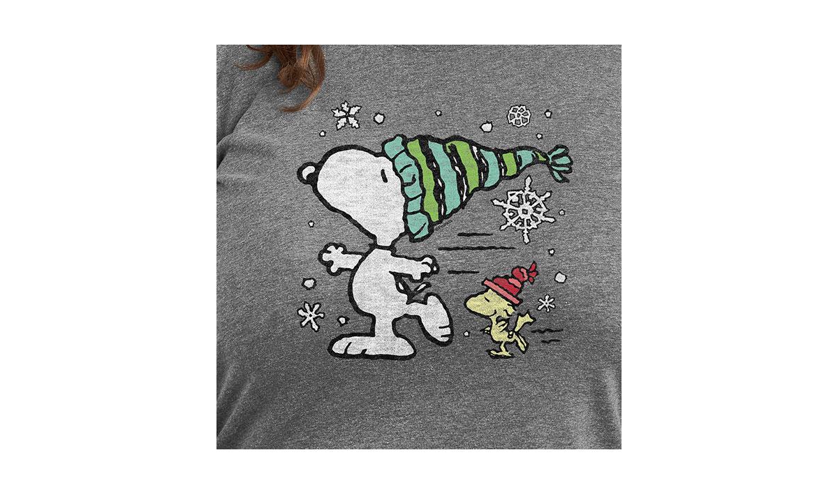 Hybrid Apparel Plus Size Peanuts Skating Graphic T-shirt In Grey