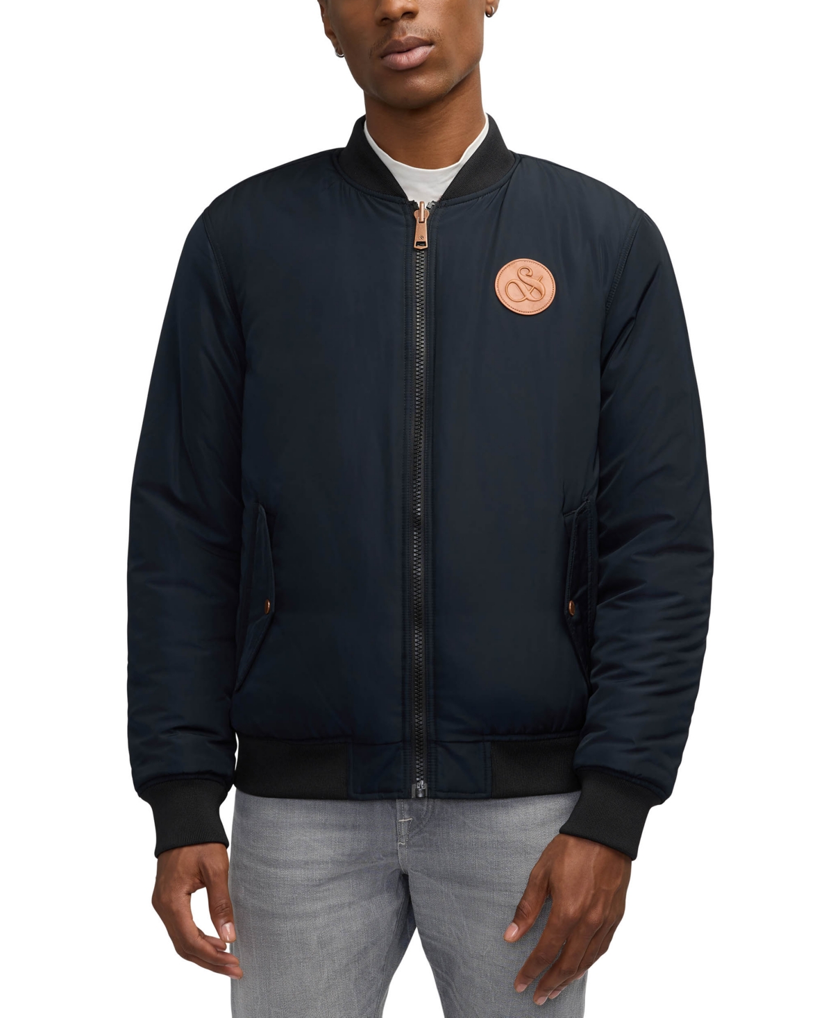 Scotch & Soda Evlon Reversible Faux Shearling Bomber Jacket In Black