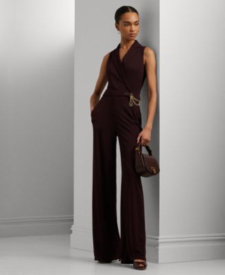 Women s Chain Trim Stretch Jersey Jumpsuit