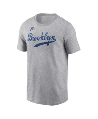 Men's Jackie Robinson Heather Gray Brooklyn Dodgers Cooperstown Collection Fuse Name Number T-Shirt