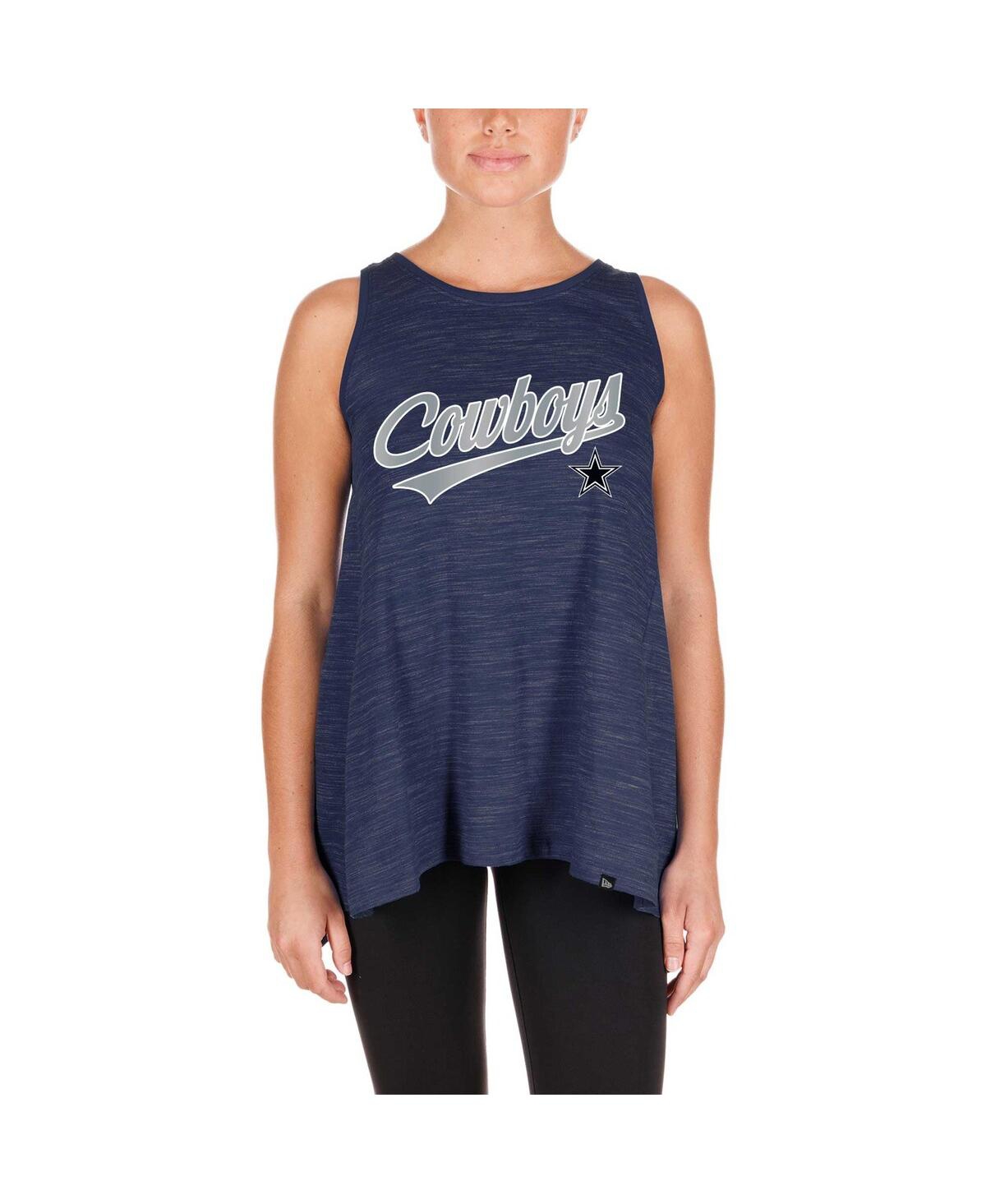 NEW ERA WOMEN'S NAVY DALLAS COWBOYS SPACE-DYE ACTIVE TANK TOP 