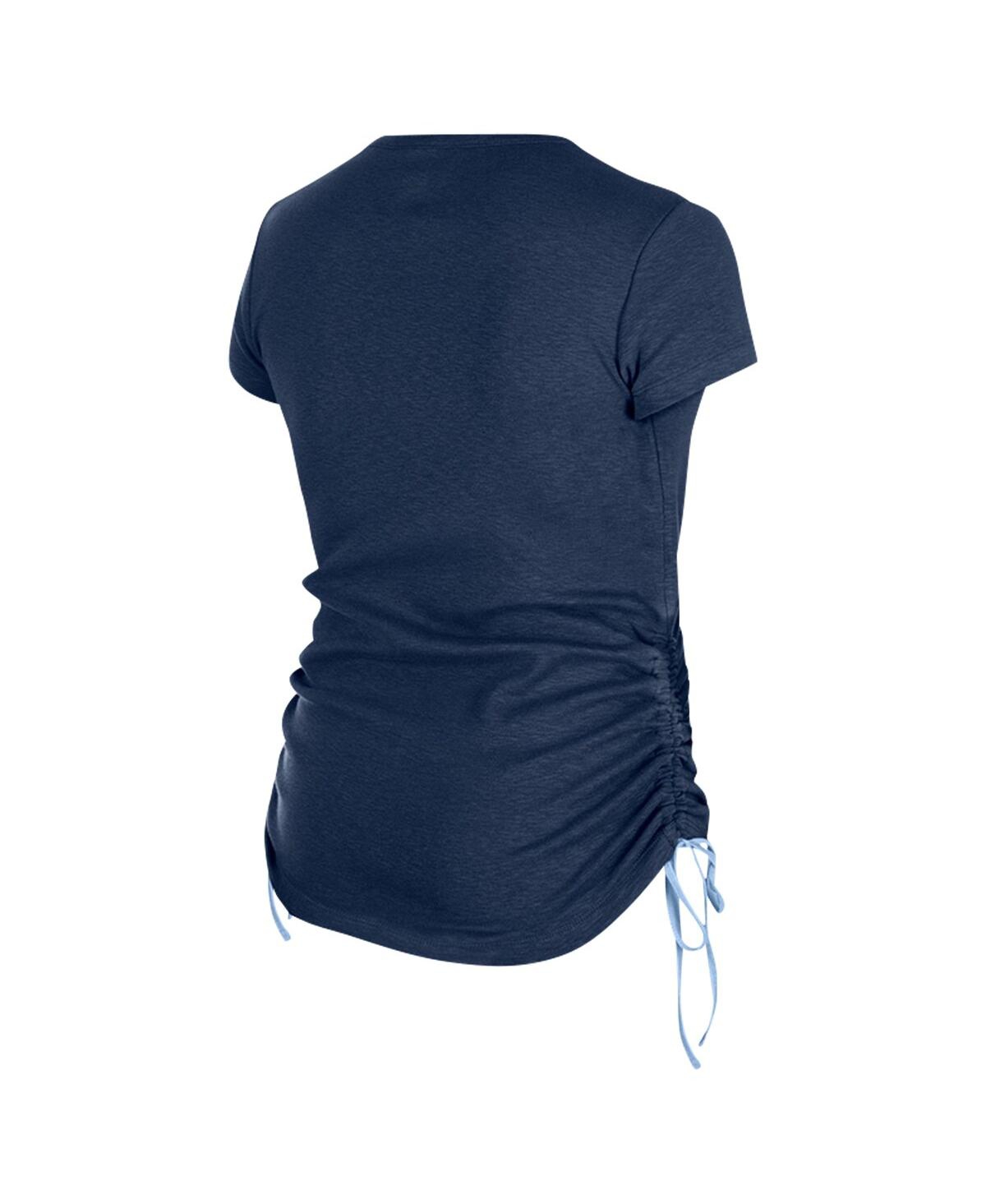 NEW ERA WOMEN'S NAVY TENNESSEE TITANS RUCHED SIDE T-SHIRT 