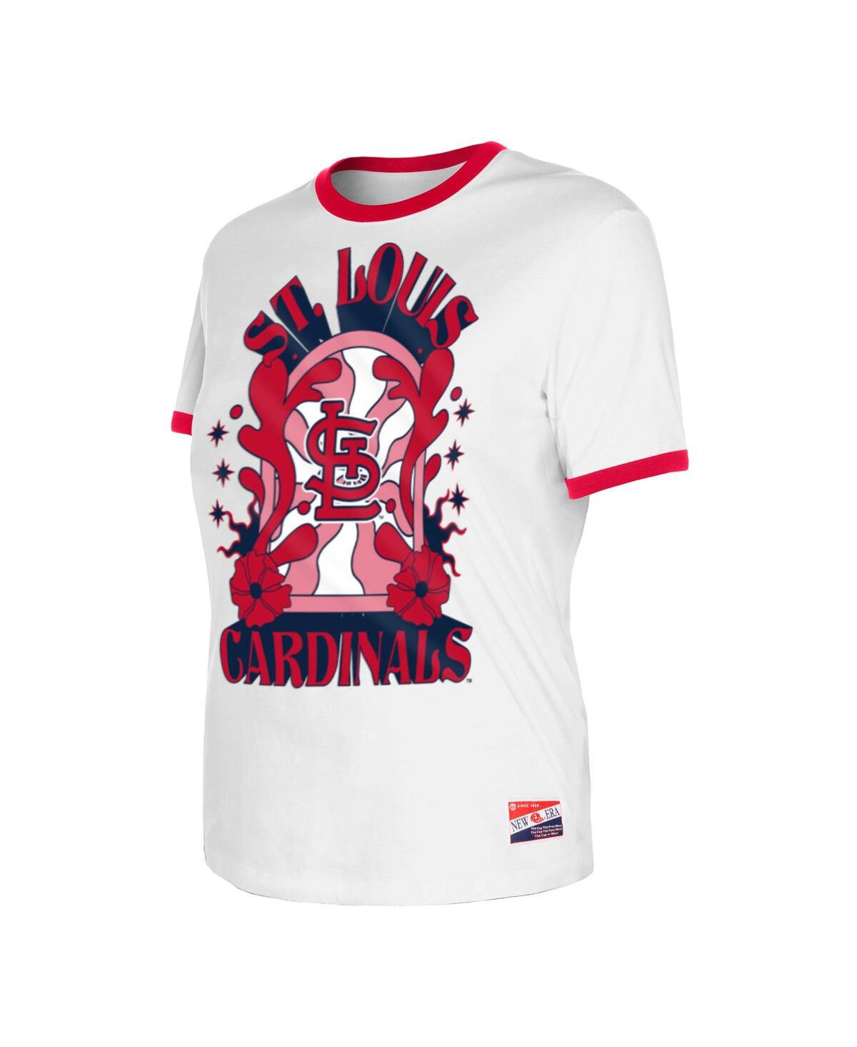 NEW ERA WOMEN'S WHITE ST. LOUIS CARDINALS OVERSIZED RINGER T-SHIRT 
