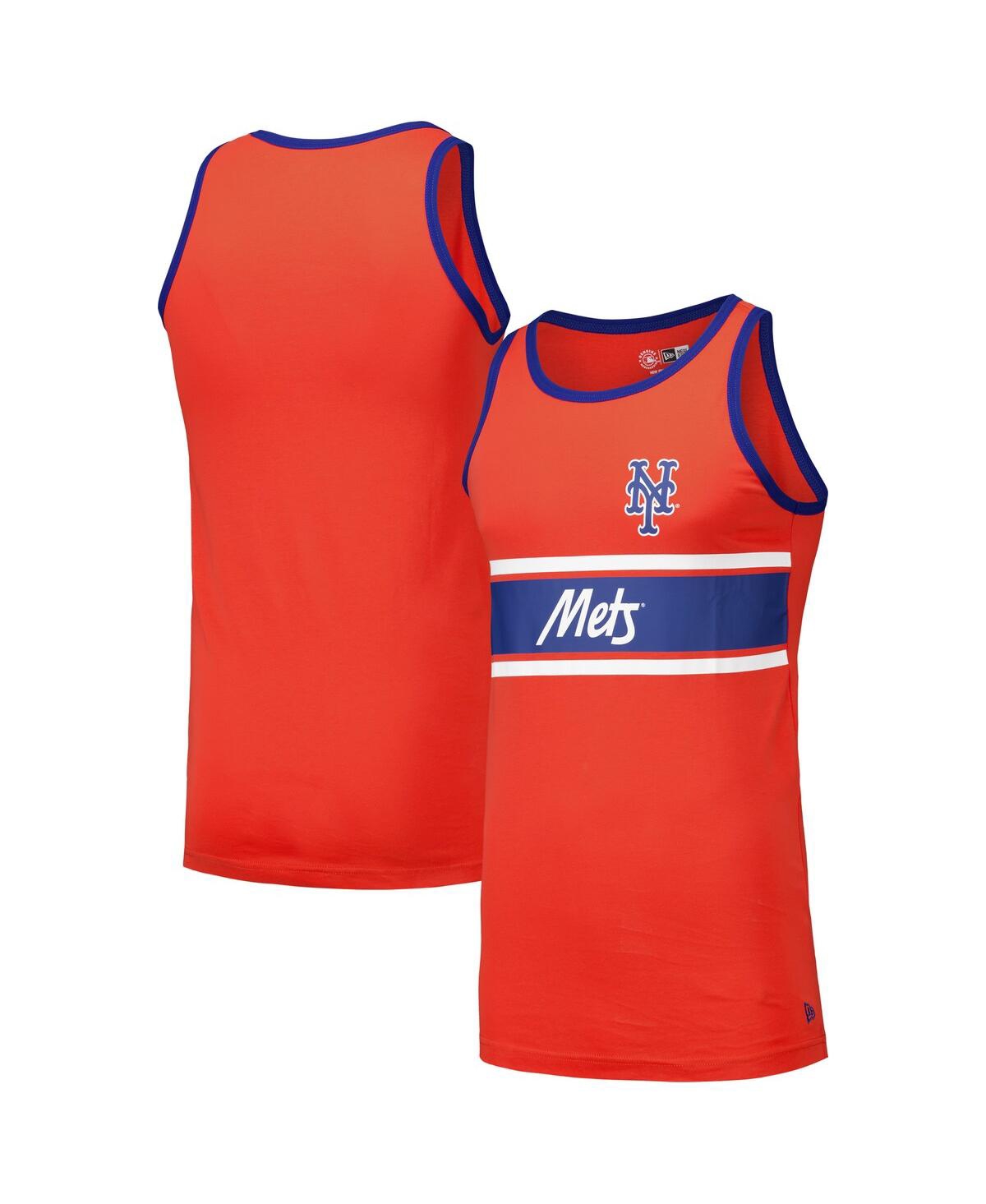 New Era Men's Orange New York Mets Jersey Ringer Tank Top