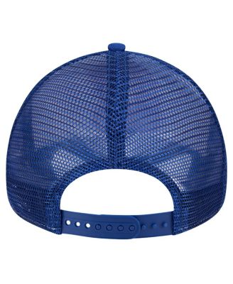 Men's White/Royal Atlanta Braves Checkered Flag A-Frame Trucker 9FORTY Adjustable Hat