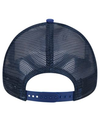 Men's White/Royal Los Angeles Dodgers Checkered Flag A-Frame Trucker 9FORTY Adjustable Hat