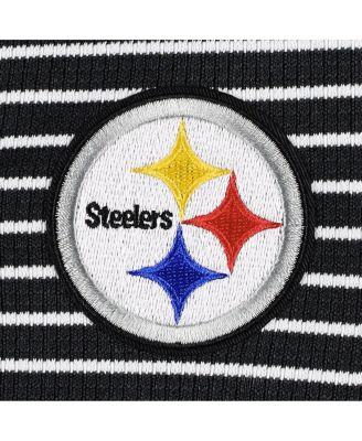 Women's Black Pittsburgh Steelers Maverick Waffle Henley Long Sleeve T-Shirt