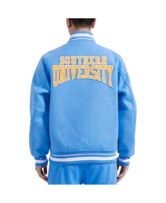 Men's Light Blue Southern University Jaguars Crest Wool Full-Zip Jacket