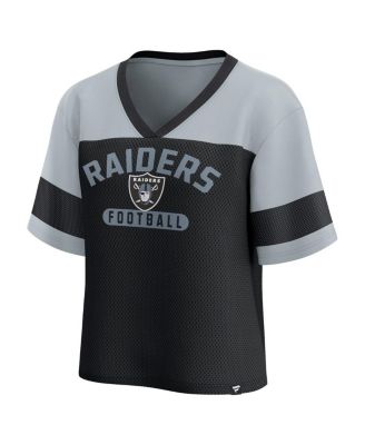 Women's Black/Silver Las Vegas Raiders Homeschool Jersey Poly V-Neck Fashion Top