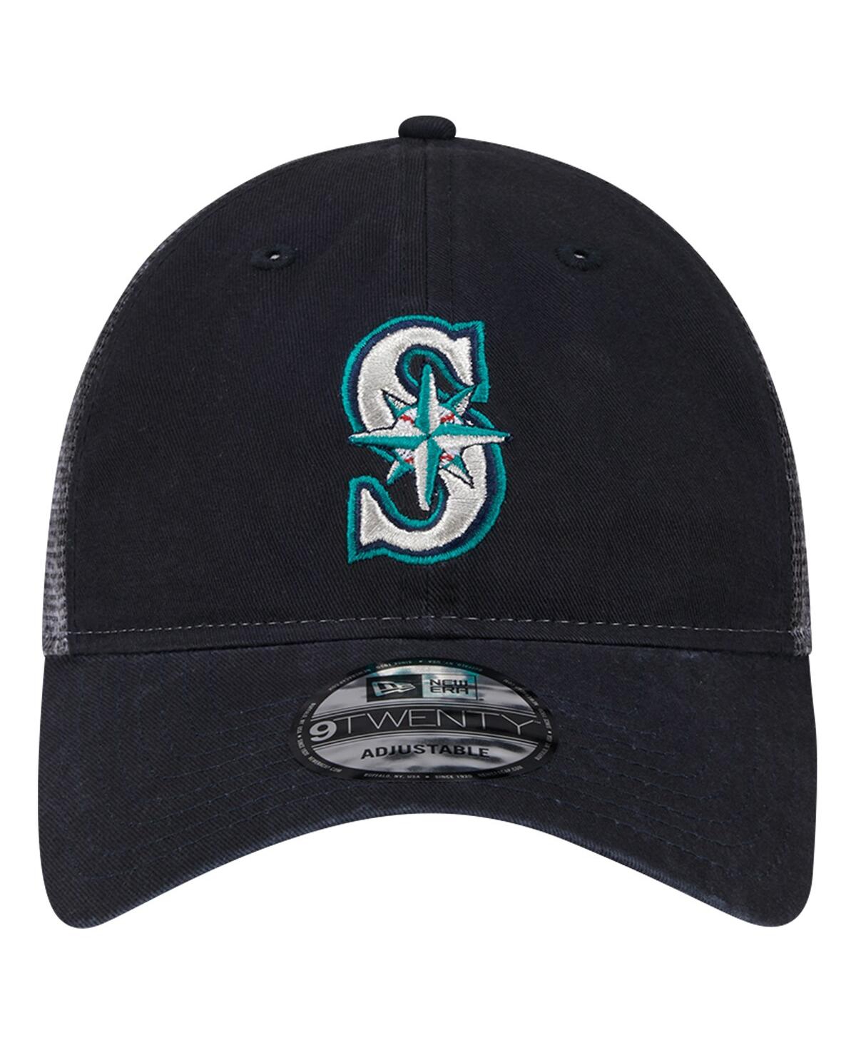 New Era Men'sSeattle Mariners Team Slick Trucker 9TWENTY Adjustable Hat - Navy