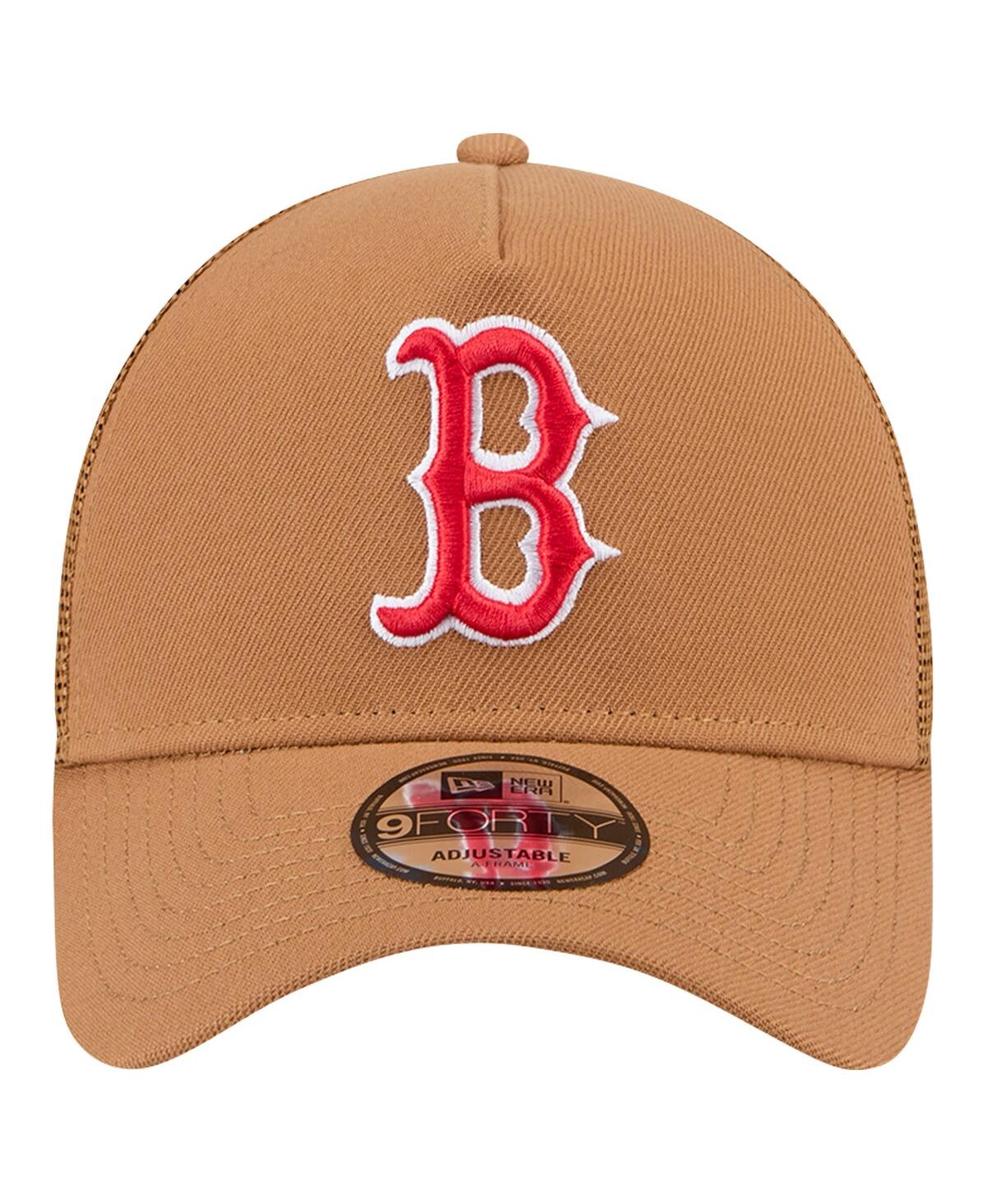 New Era Men's Brown Boston Red Sox A-frame Trucker 9forty Adjustable Hat In Brown