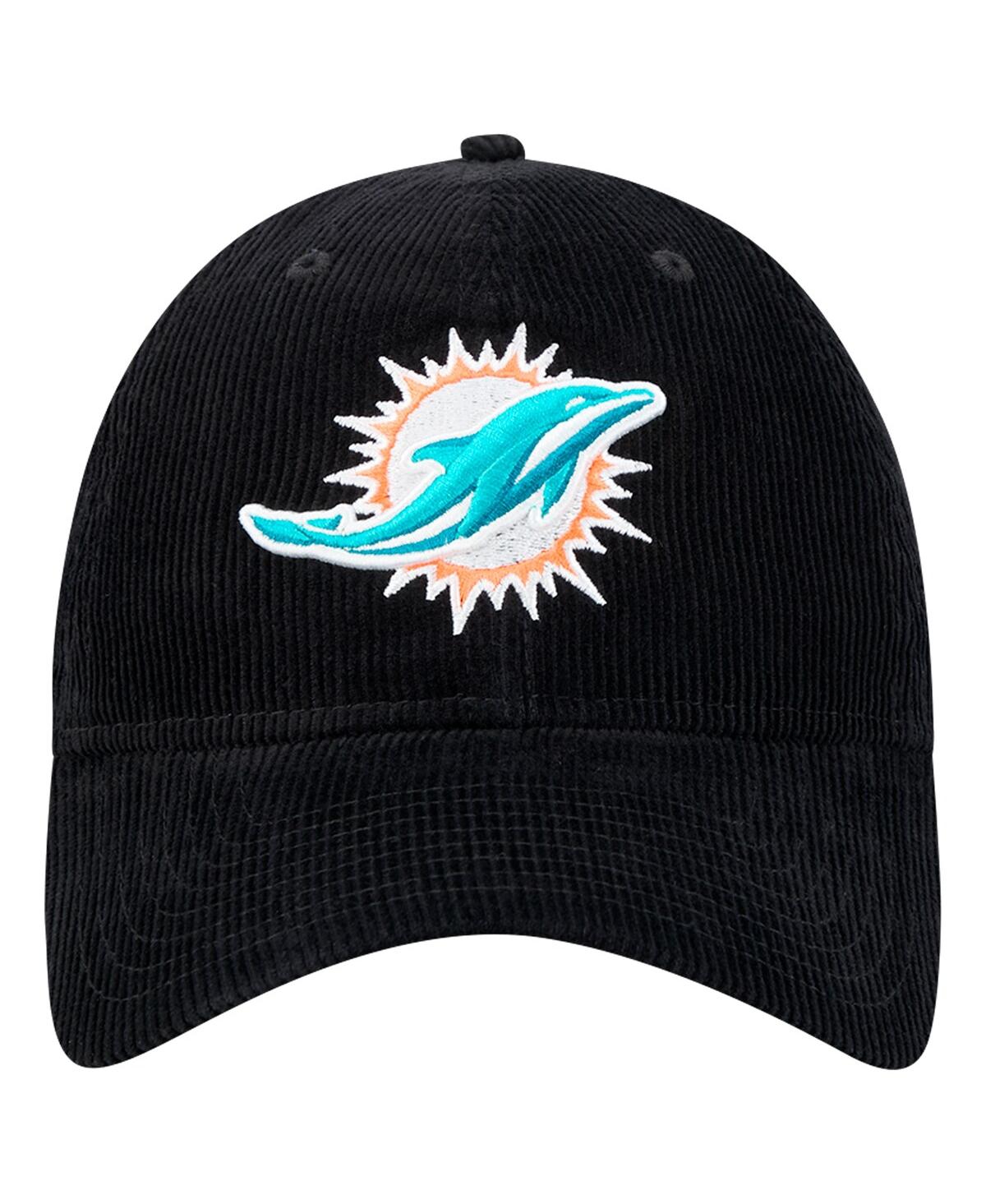 New Era Men'sMiami Dolphins Corded 9TWENTY Adjustable Hat - Black