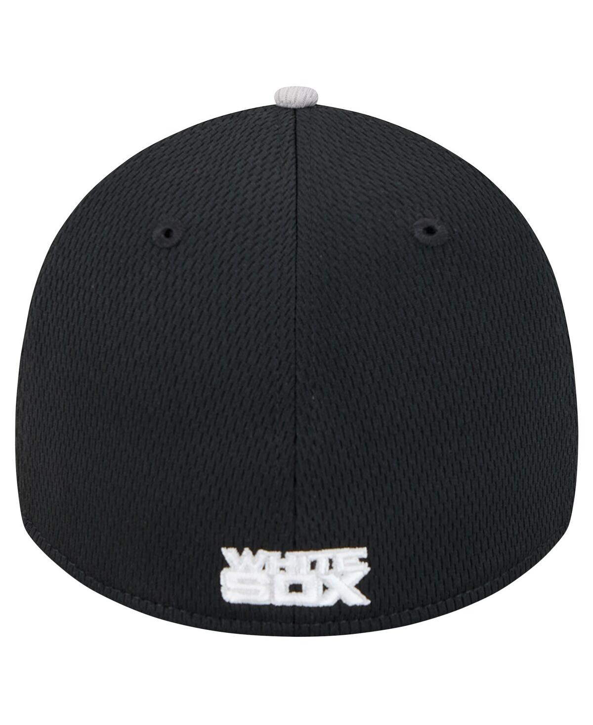 New Era Men'sBlack Chicago White Sox Visor Trim 39THIRTY Flex Hat - Gray, Black