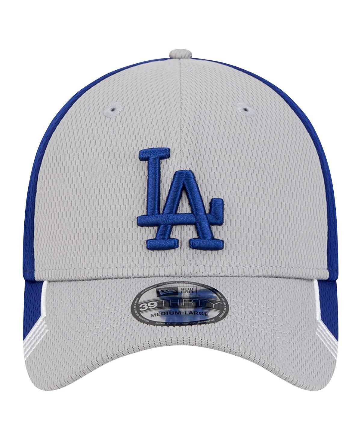 New Era Men'sRoyal Los Angeles Dodgers Visor Trim 39THIRTY Flex Hat - Gray, Royal