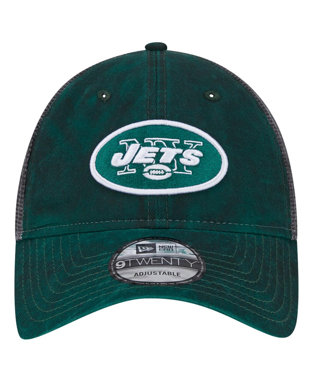 New Era Men'sNew York Jets Throwback Slick Trucker 9TWENTY Adjustable Hat - Green, Gray