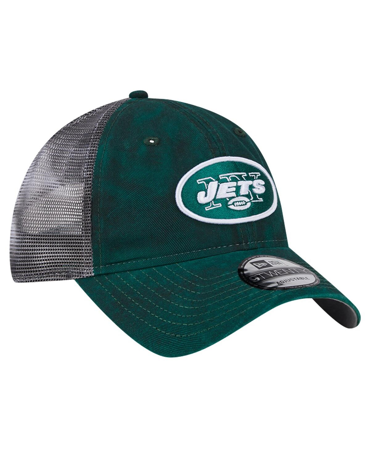 New Era Men'sNew York Jets Throwback Slick Trucker 9TWENTY Adjustable Hat - Green, Gray
