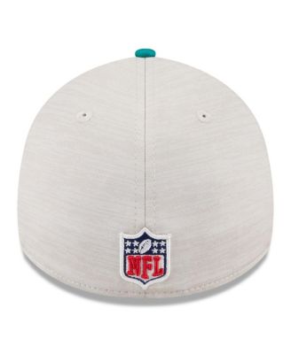 Men's Stone/Aqua Miami Dolphins 2024 Sideline Historic 39THIRTY Flex Hat
