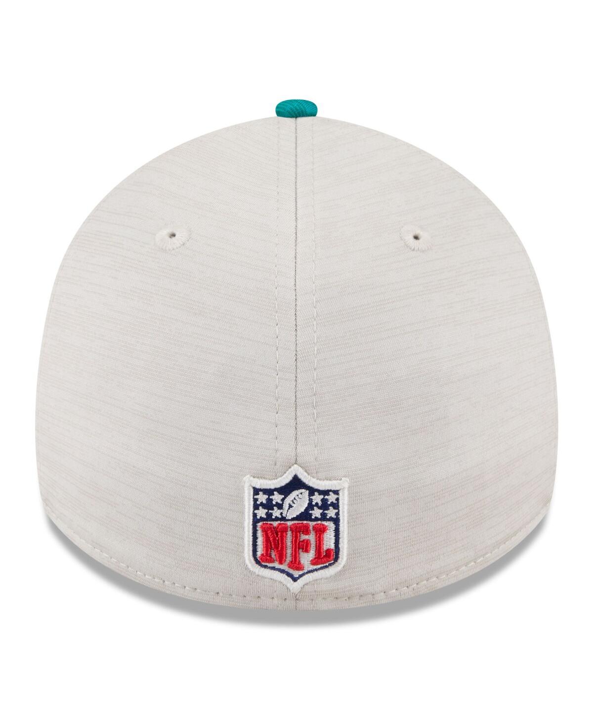 New Era Men'sAqua Miami Dolphins 2024 Sideline Historic 39THIRTY Flex Hat - Stone, Aqua