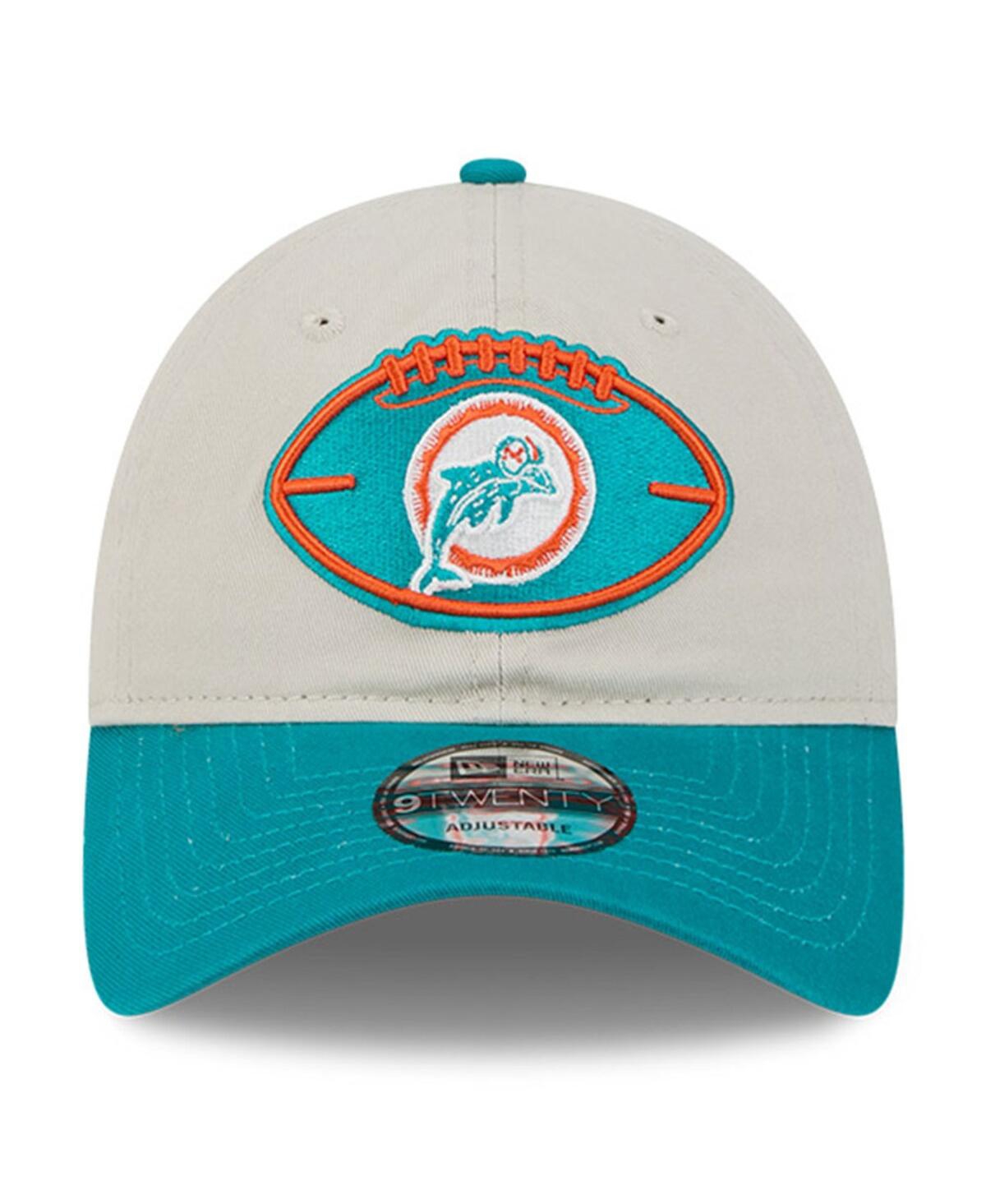 New Era Men's Stone/aqua Miami Dolphins 2024 Sideline Historic 9twenty Adjustable Hat In Stone,aqua
