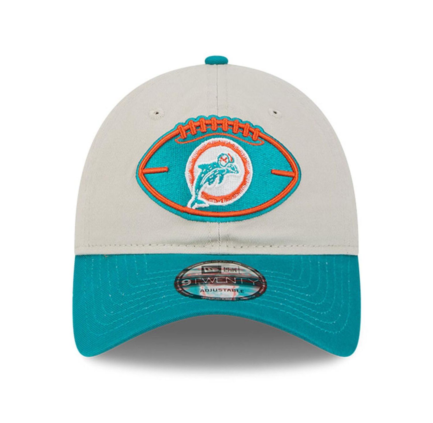 Men's Stone/Aqua Miami Dolphins 2024 Sideline Historic 9TWENTY Adjustable Hat