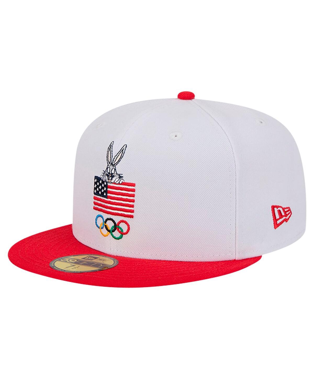 New Era Men's Bugs BunnyRed Looney Tunes x Team Usa Flag 59FIFTY Fitted Hat - White, Red