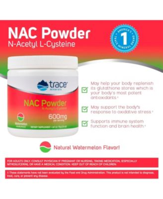 NAC Powder with N-Acetyl L-Cysteine Amino Acids | 600 mg to Support Immune System and Normally Functioning Liver and Kidneys | Natural Watermelon Flavor | 30 Servings, 2.6 oz jar