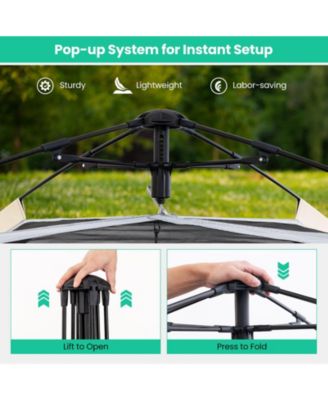 2-4 Person Instant Pop-up Camping Tent with Removable Rainfly