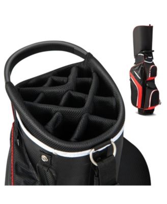 Golf Cart Bag with 14 Way Top Dividers-Red
