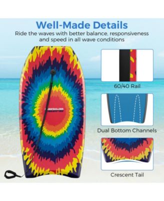 33/37/41 Inches Lightweight Body Board Boogie Board with EPS Core XPE Deck HDPE Bottom Multicolor3-L