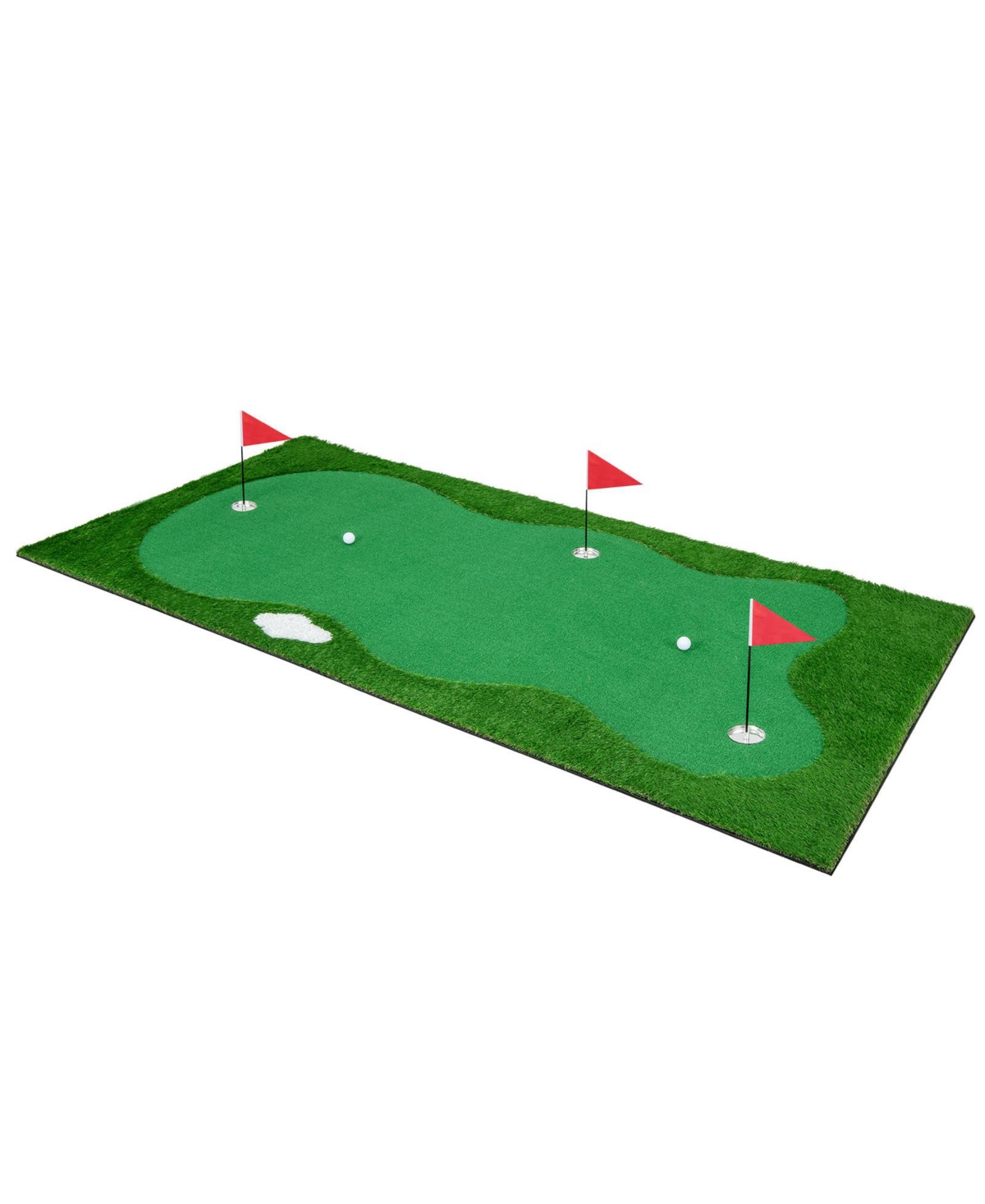 Golf Putting Green with Realistic Artificial Grass Turf-l - Green
