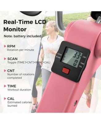 Under Desk Exercise Bike Pedal Exerciser with LCD Display for Legs & Arms Workout Pink