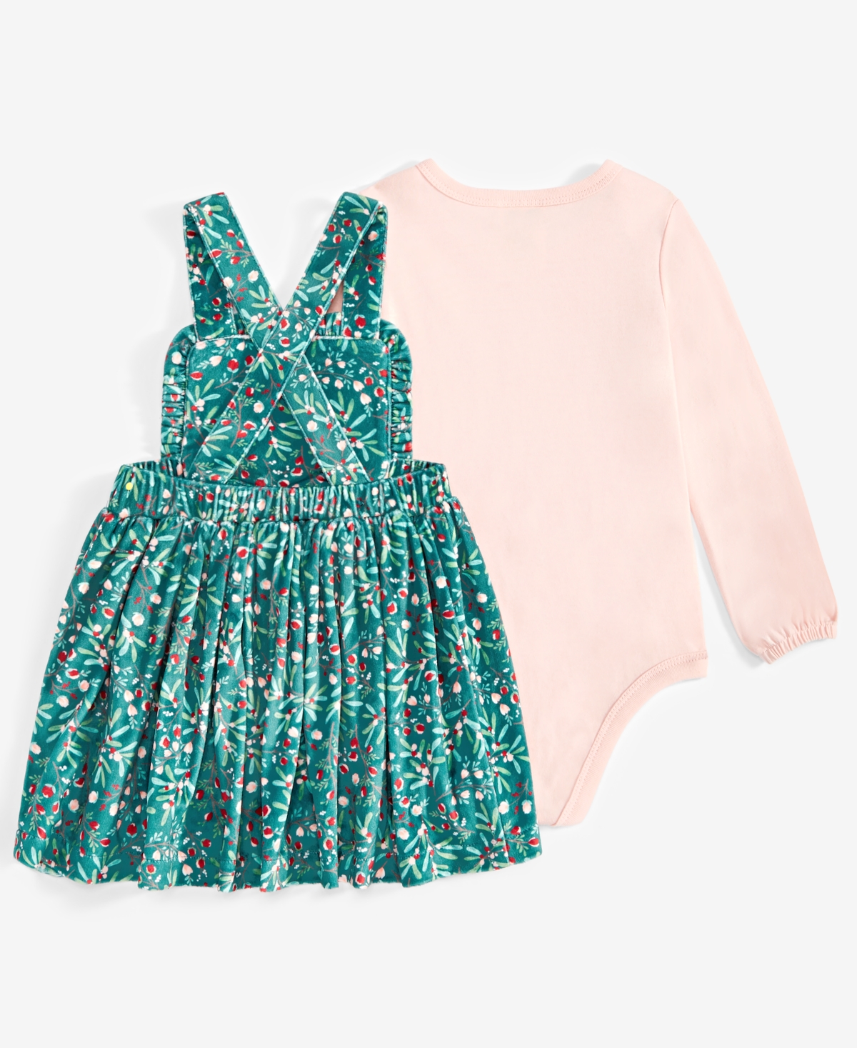 First Impressions Baby Girls Bodysuit & Printed Jumper Dress, 2 Piece Set, Created for Macy's