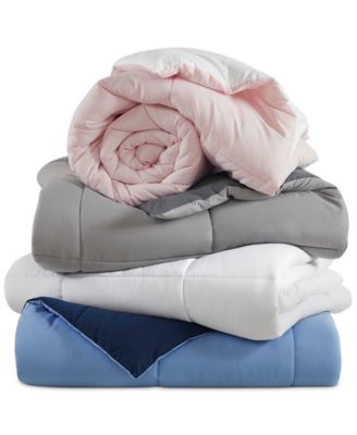 Home Design Lightweight Reversible Down Alternative Microfiber Comforter, Exclusively at Macy’s