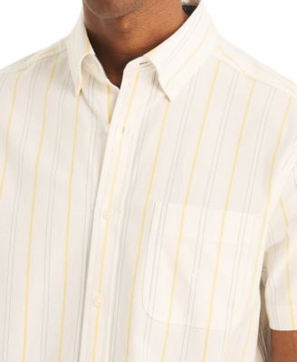 Men's Short Sleeve Button Front Striped Shirt