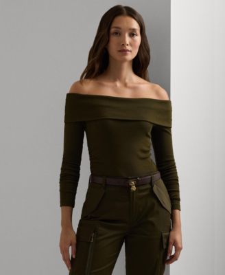 Lauren Ralph Lauren - Women's Cotton-Blend Off-the-Shoulder Top