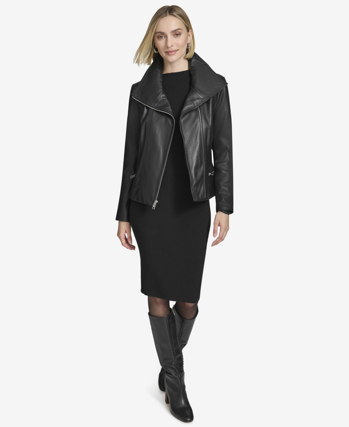 Andrew Marc Women's Beckett Asymmetrical Moto Leather Jacket