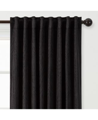 Premium 2-Panel Classy Embossed Leaf Textured Curtains - Back Tab, Ring Tab - for Windows Living Room Bedroom - Partial Room Darkening Drapes for Privacy - 52 x 84 Inches - Brown