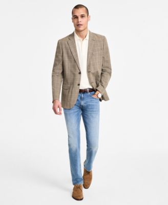 Nautica - Men's Cotton & Linen Printed Modern-Fit Sport Coat