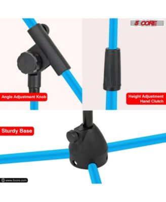 Tripod Mic Stand Heavy Duty Height Adjustable Floor Microphone Boom Arm Pedestal Para Microfono for Singing On Stage Studio - MS 080 SKY BLU 4PC