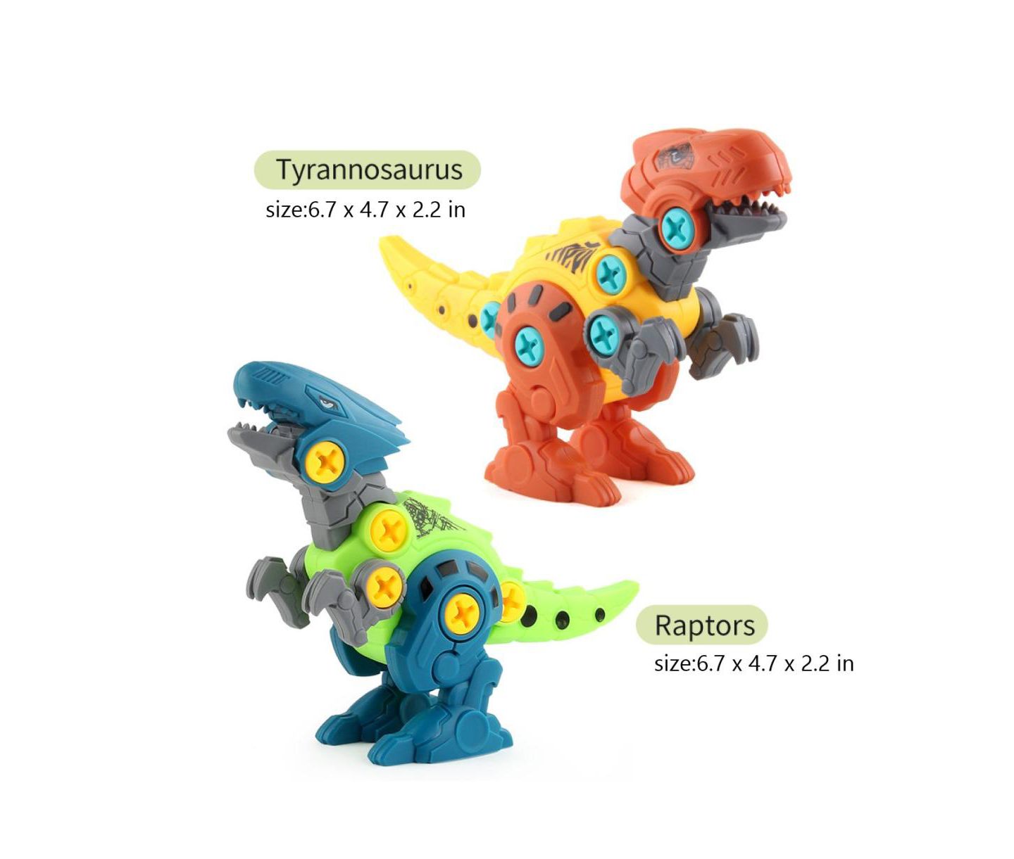 Детский конструктор Cowin Dinosaur Take Apart Stem 4-Piece Building Set, Ages 4+ — фото 3