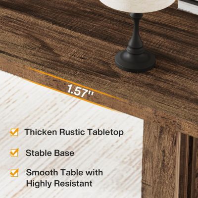 6.23 ft Conference Table, 74.8" L x 37.4" W x 29.5" H Rectangle Meeting Room Table, Modern Wood Seminar Table for Office Conference Room, Brown & White