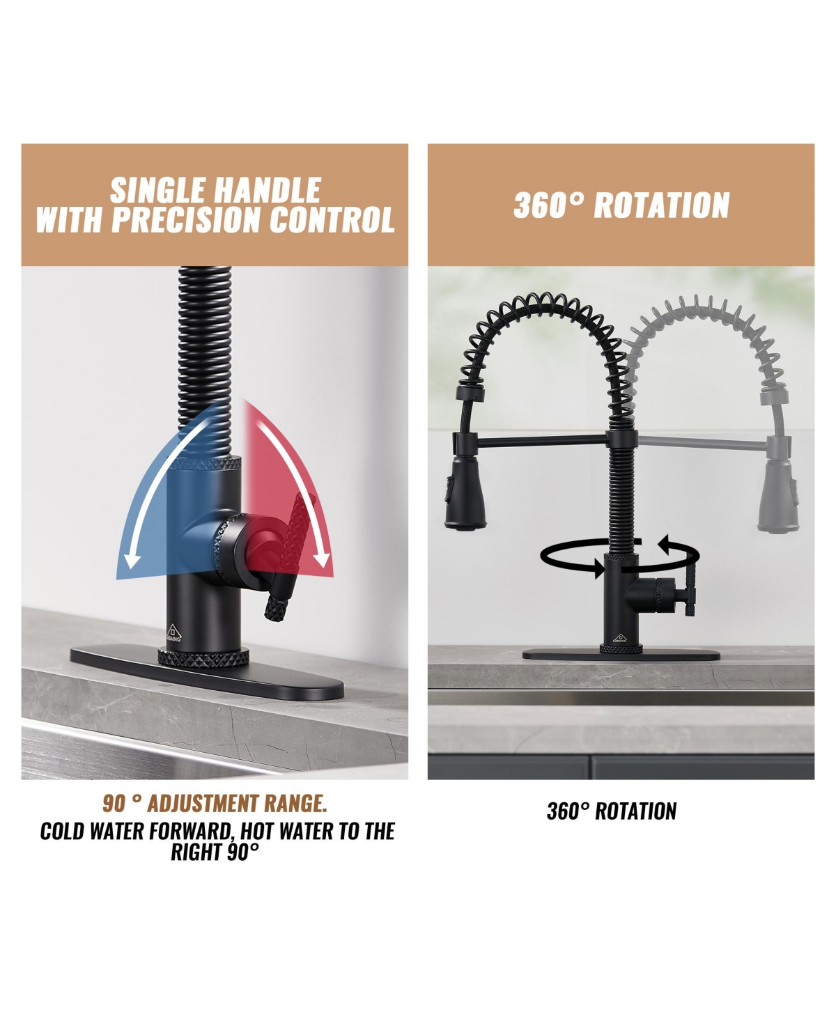 Casainc 1.8 Gpm Britt Commercial Style Pull Down Single Handle Kitchen Faucet