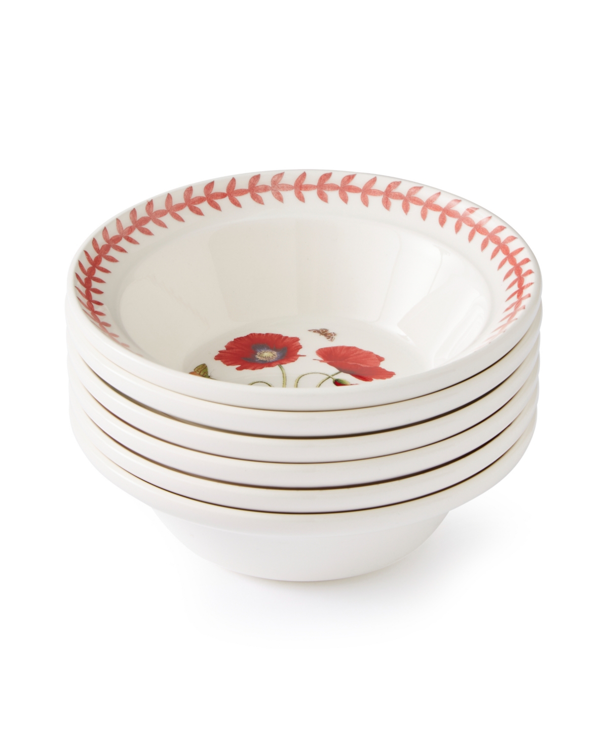 Botanic Garden Meadow Assorted Cereal Bowls, Set of 6 - White