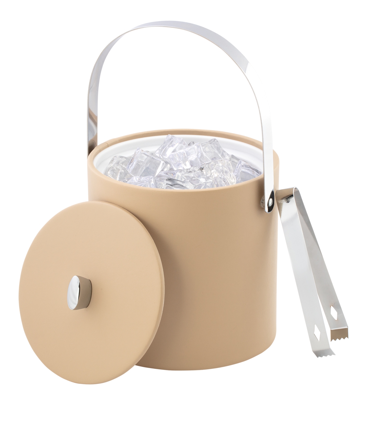 Kraftware Dorchester Ice Bucket And Ice Tong, 3 Quart In Beige
