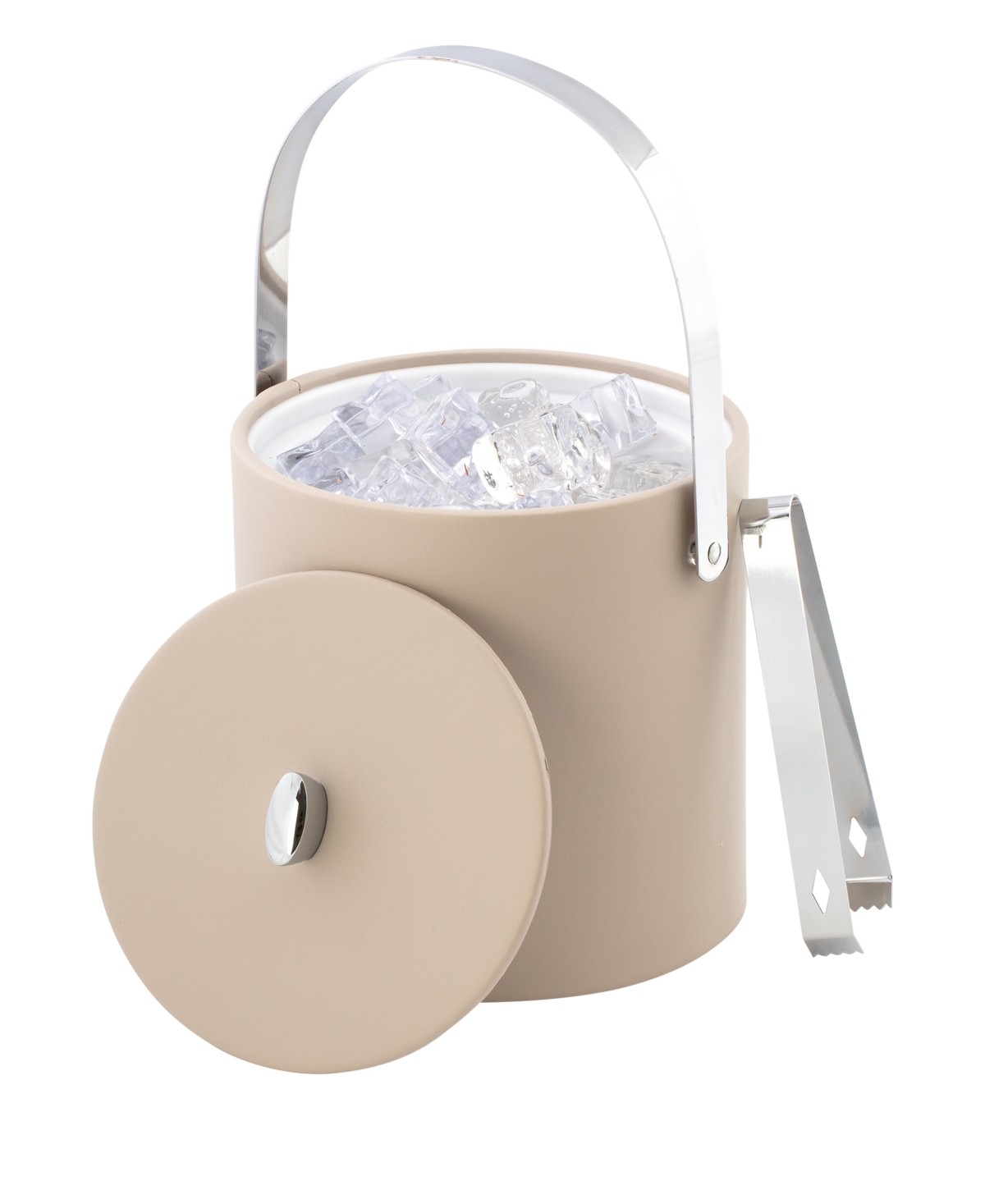 Kraftware Dorchester Ice Bucket And Ice Tong, 3 Quart In Taupe