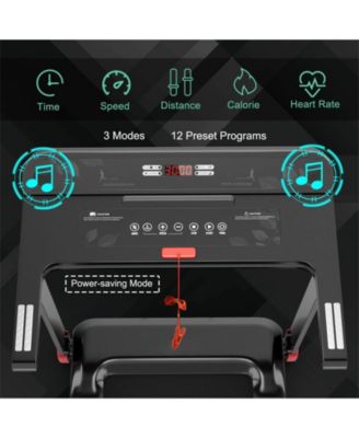 Folding Electric Compact Walking Treadmill with APP Control Speaker-Red