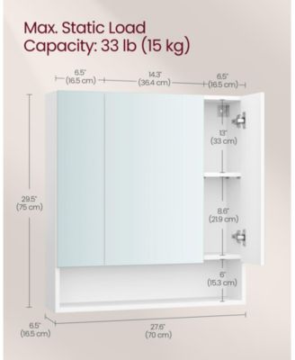 Wide Bathroom Mirror with Integrated Storage for Organized and Elegant Spaces