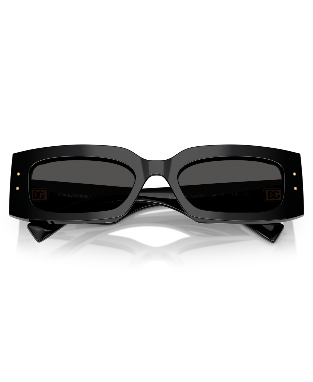 Dolce & Gabbana Acetate Rectangular Sunglasses In Black