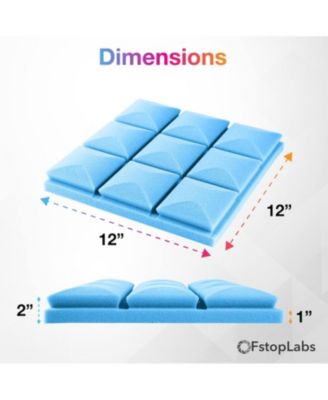 12"x12"x2” Mini Mushroom Acoustic Foam Panels, Soundproof Padding - 12 Pack