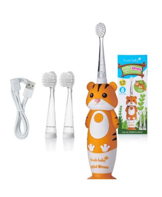 WildOnes Tiger Kids Rechargeable Toothbrush Gift Set | Childrens Electric Toothbrush